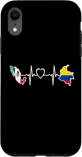Vista 25 de iPhone 16 Bandera de Colombia Mexicana - Funda de latidos del corazón de Colombia Mexicana