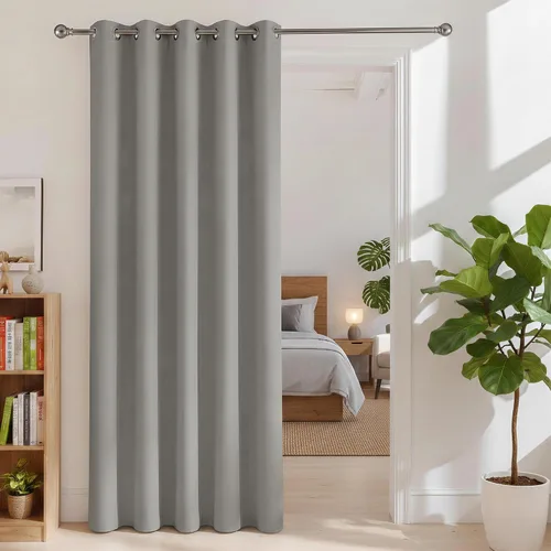 Vista 27 de BONZER Separadores de cortinas negras, cortinas opacas portátiles, panel de tratamiento de ventana de privacidad, cortinas con aislamiento térmico