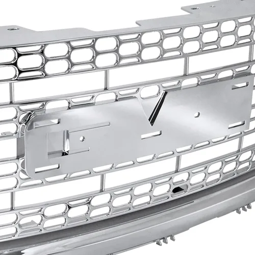 Vista 4 de SPEC-D TUNING Parrilla de Capó de Malla de Miel de la Defensa Delantera Cromada Compatible con 2007-2013 GMC Sierra 1500 / Sierra Denali 1500