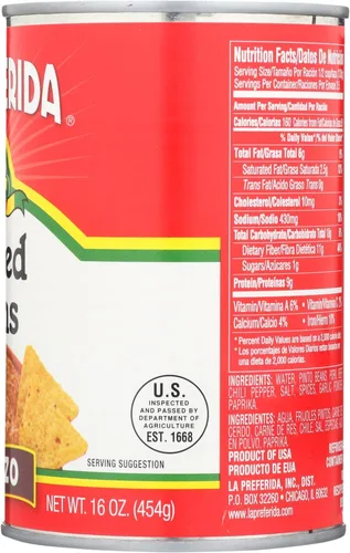 Vista 4 de La Preferida Frijoles refritos, chorizo, 16 oz (paquete - 24)