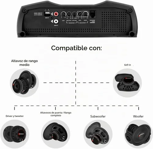 Vista 7 de Taramps MD 1200.1 Canal 1200 Watts RMS 1 Ohm Amplificador de coche