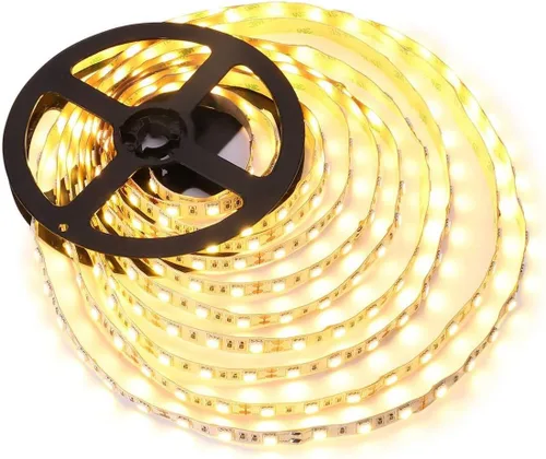 Vista 10 de Tira de luces LED impermeable verde, 16 pies/5 m SMD5050 300 LEDs DC12V cinta LED flexible y cortable (sin adaptador/enchufe de 12V)