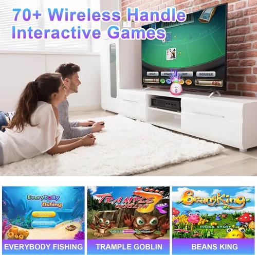 Vista 4 de Consola de juegos de TV con más de 100 juegos, 2 controles inalámbricos, HDMI Plug & Play - Incluye 30 juegos deportivos y 17 juegos de realidad
