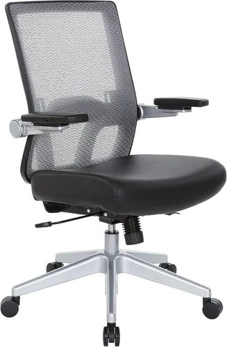 Vista 16 de Space Seating Serie 867 Silla de gerente ajustable con respaldo de malla transpirable, soporte lumbar y brazos abatibles acolchados, asiento de tela