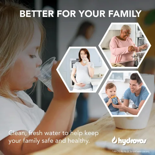 Vista 7 de HYDROVOS Filtro de agua en línea para refrigerador, máquina de hielo, sistema de ósmosis inversa, conexión rápida a presión de 1/4 pulgadas, filtro