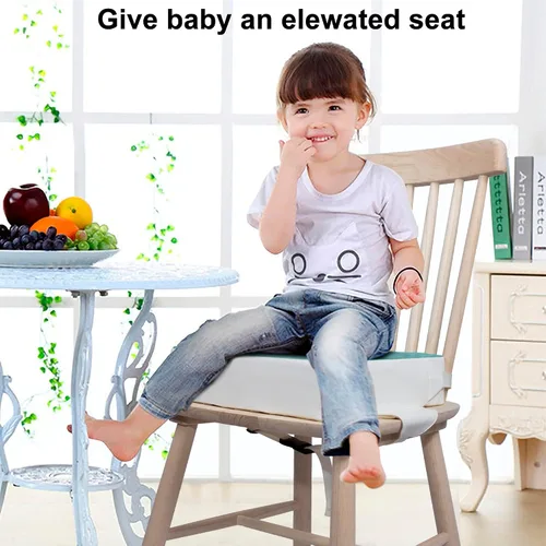 Vista 6 de Asiento elevado para mesa de comedor, impermeable, de poliuretano, lavable, grueso, asiento elevador para niños pequeños, asiento elevador para mesa
