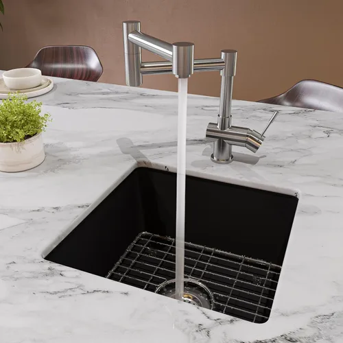 Vista 4 de ALFI brand ABF1818S-BM - Fregadero de cocina, negro mate