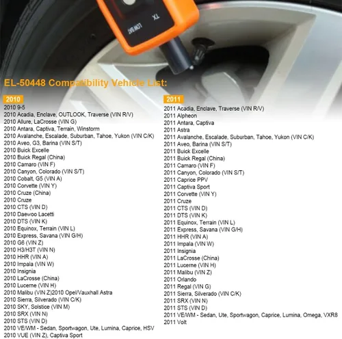 Vista 6 de Bittwee EL-50448 TPMS Herramienta de reaprendizaje, entrenamiento de programación de sistemas automáticos, OEC-T5 para la mayoría de los vehículos