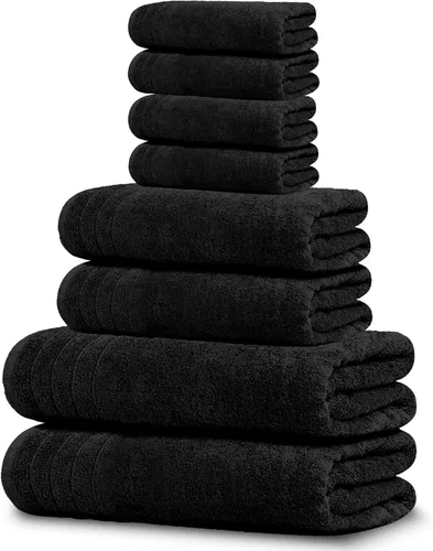 Vista 16 de Tens Towels Juego de 8 toallas, 2 extra grandes para baño, 2 para manos, 4 paños, 100% algodón, peso más ligero, secan más rápido, superabsorbentes
