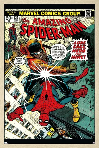Vista 7 de Trends International Marvel Comics Amazing Spider-Man #123 - Póster de pared, 22.4 pulgadas de largo x 14.7 pulgadas, versión enmarcada en madera