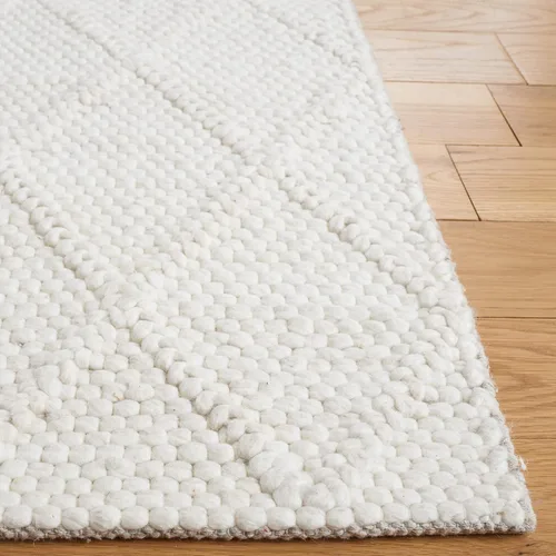 Vista 4 de SAFAVIEH Natura Collection - Alfombra de área de 5 x 8 pies, marfil y marfil, lana y viscosa hecha a mano, ideal para zonas de alto tráfico en sala