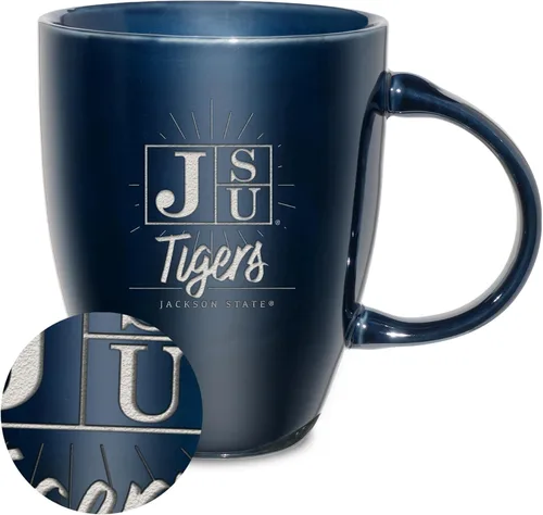 Vista 100 de Rico Industries - Taza de lustre cerámico con grabado láser de la NCAA de 18oz - Café-Té