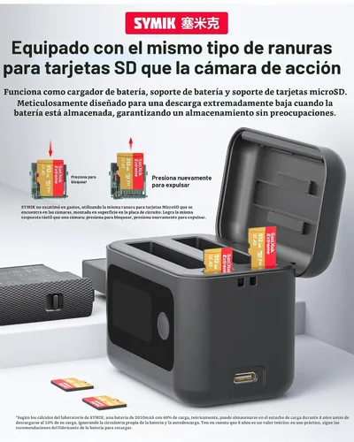 Vista 9 de X4 Baterías de aire (2 paquetes) con concentrador de carga rápida de 27 W, estuche de carga rápida dual con pantalla LCD, hub de cargador