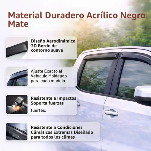 Vista 5 de KPY Moldura deflectora de viento con protección contra la lluvia compatible con Mazda CX-3 2016-2021 (CX3), 4 unidades, para ventana lateral