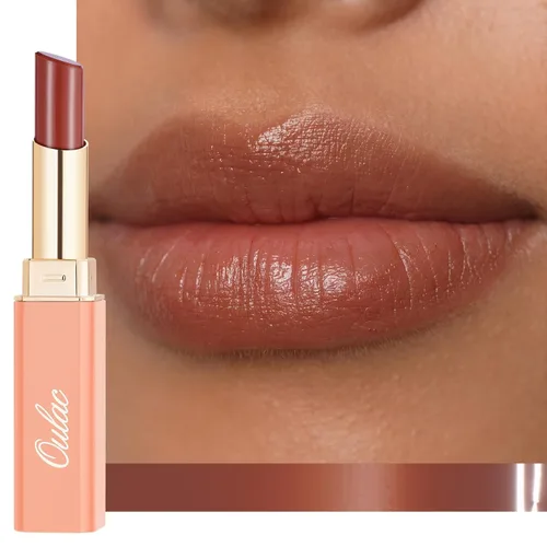 Vista 39 de Oulac Lápiz Labial Rosa Hidratante con Brillo - Lápiz Labial Hidratante Bálsamo Labial Tintado Brillante, Acabado Brillante Transparente Jugoso