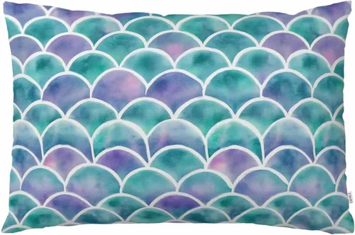 Vista 9 de EKOBLA Funda de almohada de arte abstracto, teñido anudado, amarillo, verde, rojo, diseño moderno y contemporáneo, pintura de tinta, decoración