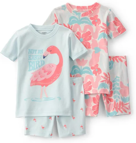 Vista 5 de Carter's Conjunto de pijama de algodón ajustado de 4 piezas para niña Pollo Country Green