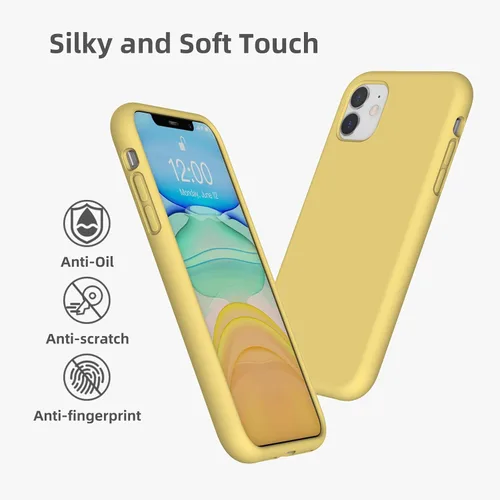 Vista 33 de Funda de silicona líquida compatible con iPhone 12 Pro Max 6.7 pulgadas, funda de gel de protección completa con forro de microfibra, funda