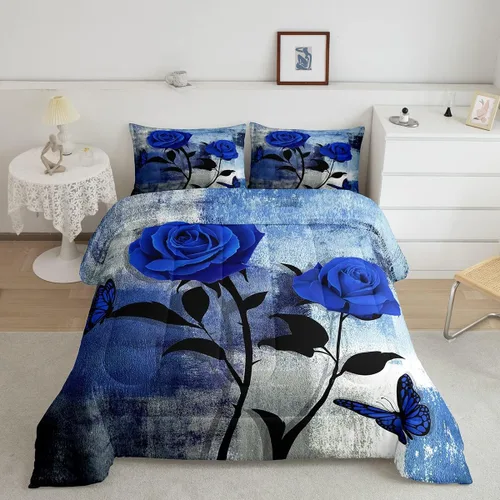Vista 27 de Erosebridal Juego de ropa de cama turquesa tamaño individual para niños y niños, color verde azulado y gris degradado para niñas y adultos, relleno