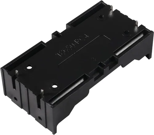 Vista 5 de 6 unids 18650 caja de batería titular 2 ranuras x 3.7 V 18650 caja de almacenamiento de batería, en paralelo negro baterías clip caja con pin