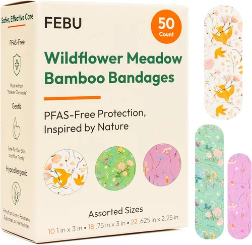 Vista 17 de FEBU Vendajes de bambú sin PFAS, 30 unidades para nudillos y dedos Apósito de tela flexible, respetuoso del medio ambiente, totalmente