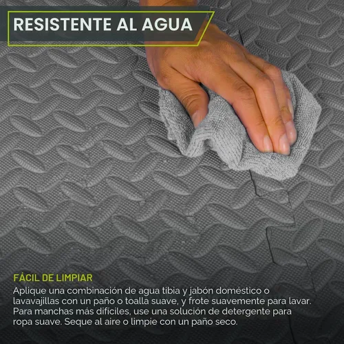 Vista 5 de ProsourceFit - Tapete de ejercicio tipo rompecabezas de ½ pulgada, losetas de espuma EVA entrelazadas para gimnasio en casa, para niños, gris, 24 x