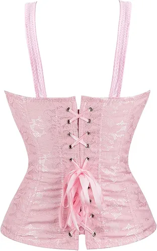Vista 4 de DKCHENH Corsés sexy con cordones para mujer, corsés y bustiers top overbust shaper