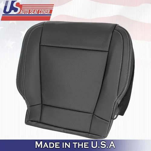 Vista 8 de U.S.AutoSeatCover 2017 para Ford F150 Lariat Driver & Passenger Bottom Perf Fundas de asiento de cuero BLK