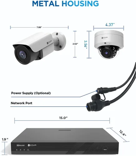 Vista 8 de 4COVR 16 Channel Security Camera System PoE for Business, LYH54A5M1608-1
