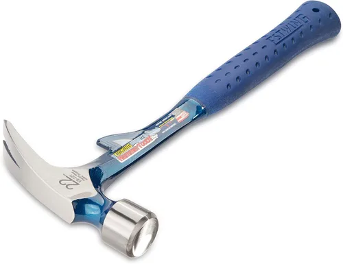 Vista 2 de Martillo Estwing Hammertooth - Garra de arranque recta de 22 oz con cara lisa y agarre de reducción de impactos - E6-22T, Azul
