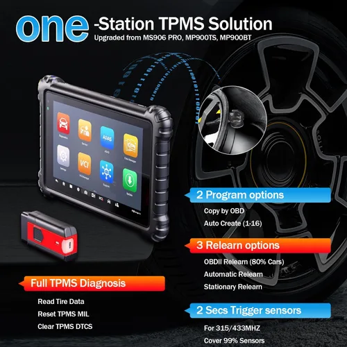 Vista 3 de Autel MaxiSys MS906 Pro TS Escáner OBD2 profesional con programación TPMS ECU Coding 36+ funciones de servicio, herramienta de diagnóstico