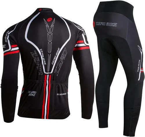 Vista 2 de Mens Soft Long Sleeve Breathable Bicycle Cycling Jersey Polyester Clothing Outdoor Sports Fall Autumn