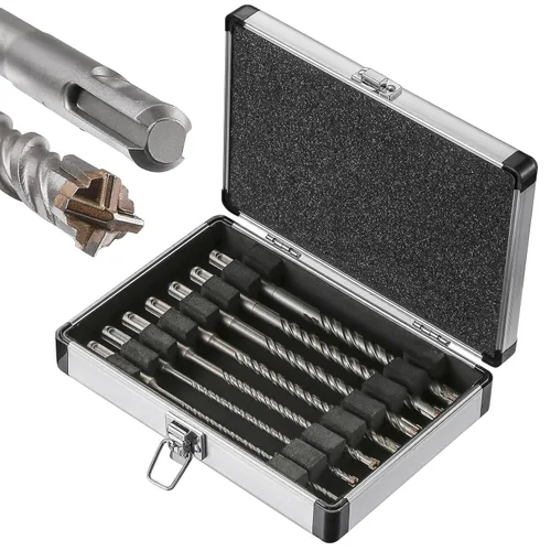 Vista 37 de Wensilon Broca para hormigón, 1 unidad, 1 pulgada x 10 "-8 pulgadas, material de carburo de doble rosca de tipo cruzado, adecuado para hormigón