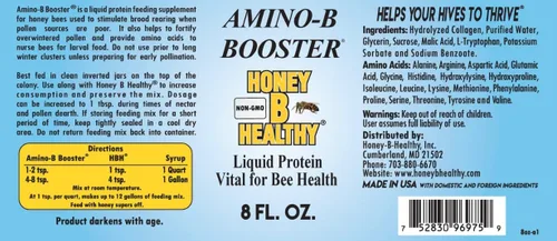 Vista 3 de Amino-B Booster 8 oz. Botella, proteína líquida vital para la salud de las abejas