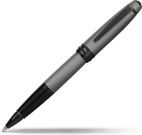 Vista 8 de Cross Bailey Bolígrafo Rollerball Recargable Presentado en una Caja de Regalo Premium - Punta Media, Tinta Negra, Negro
