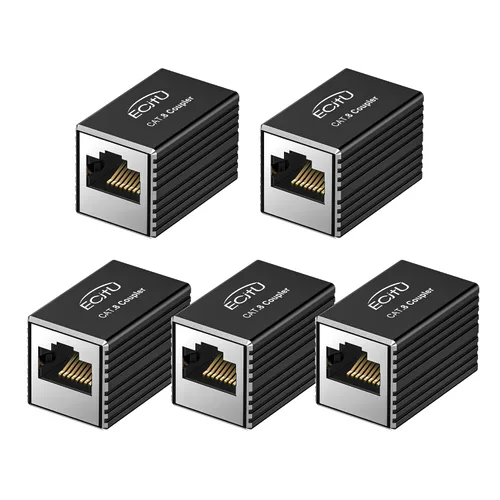 Vista 11 de Acoplador RJ45, paquete de 2 adaptadores Ethernet hembra a hembra, adaptador extensor de cable Ethernet, modular recto de 8 pines, conector de red