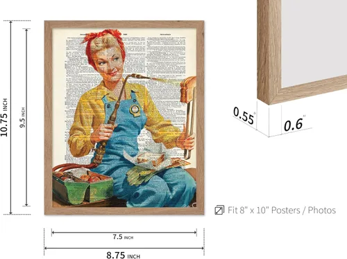 Vista 3 de Poster Master Póster de Arte del Diccionario - Impresión Retro de Mujer Soldadora - Arte de Sándwich de Queso a la Parrilla - Regalo para Ella