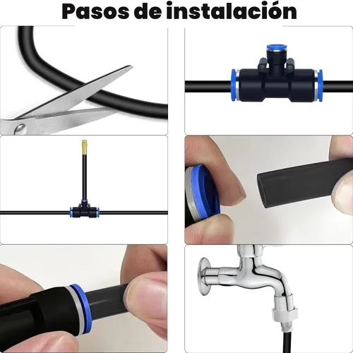 Vista 7 de Sistema de riego por goteo de 49.21 pies, kit de riego por goteo flexible de 360°, sistema de riego automático para jardín, sistema de nebulización