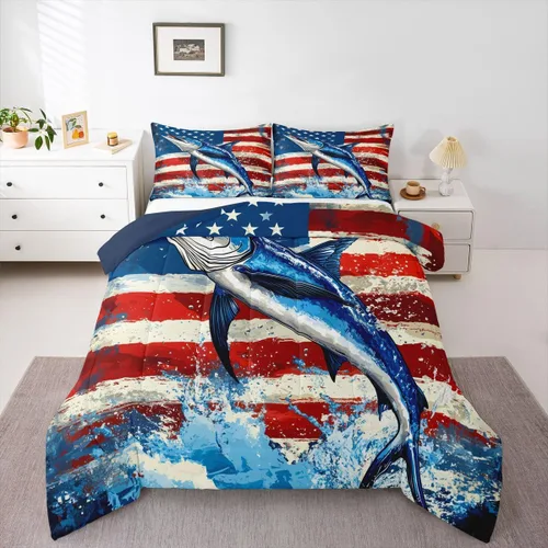 Vista 49 de Erosebridal Juego de edredón de bandera estadounidense tamaño individual para niños y adolescentes, juego de ropa de cama de camuflaje, edredón