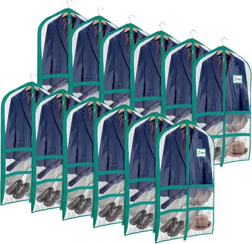 Vista 13 de Univivi Bolsas de PVC transparente para disfraz de baile, bolsa de ropa de 35 pulgadas para competiciones de baile, con 3 bolsillos separados