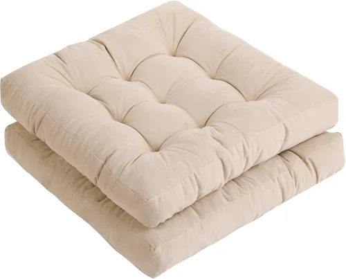Vista 25 de Tiita Cojín de suelo de 22 pulgadas, cojín redondo para silla de exterior Redondo beige