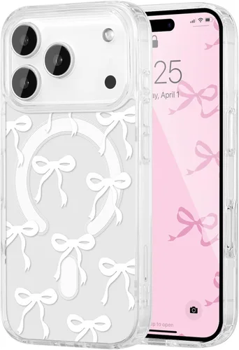 Vista 18 de UEEBAI - Funda magnética para iPhone 11, diseño de lazo, compatible con MagSafe, funda transparente delgada inalámbrica, antiamarilleo, a prueba