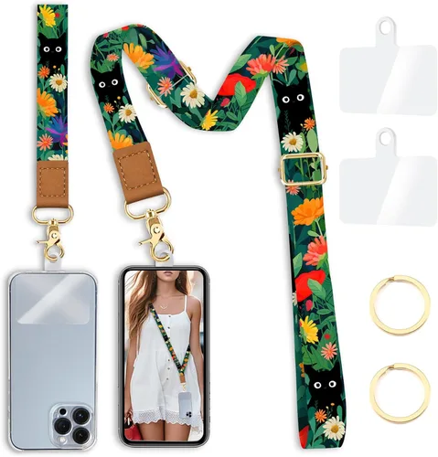 Vista 34 de Yonlevres Cordón para Teléfono con Correa de Muñeca Cruzada, Cordón para Teléfono Celular Be Kind para Alrededor del Cuello, Correa Ajustable