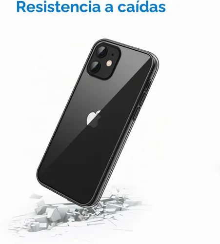 Vista 6 de JETech Funda para iPhone 12/12 Pro, antiamarilleo, color negro