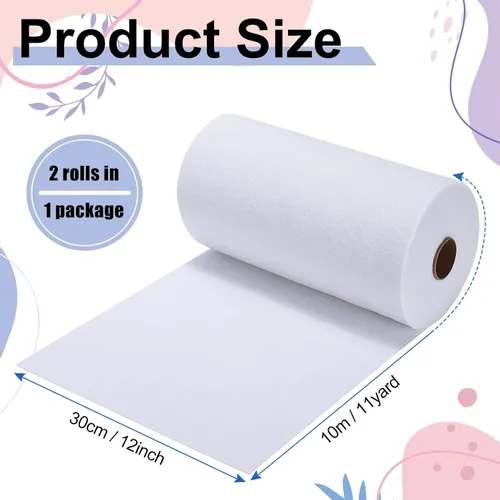 Vista 3 de Vincreem 2 rollos de algodón de bateo de 12 x 10 yardas, suministros de costura para edredones perforados con agujas, proyectos de bricolaje
