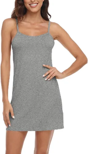 Vista 8 de Slips completos para mujer con tirantes delgados ajustables debajo del vestido Beige