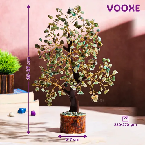 Vista 2 de Árbol de cristal de ABUDANCE Aventurina verde, piedra curativa de cristal para la oficina en casa y decoración, árbol de dinero FENG Shui hecho a
