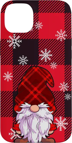 Vista 15 de Christmas Phone Case Red Buffalo Plaid Gnomes Snowflake Case for iPhone 17