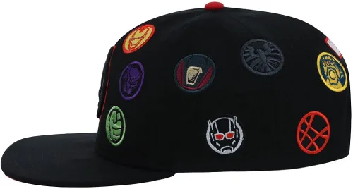 Vista 6 de Marvel Avengers - Gorra plana ajustable para adultos, NegroRojo Underbill