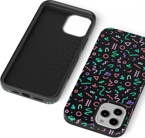 Vista 8 de Casely Funda para iPhone 12 Pro Max Always Vibing Retro Diseño protector audaz Diseño compatible con MagSafe